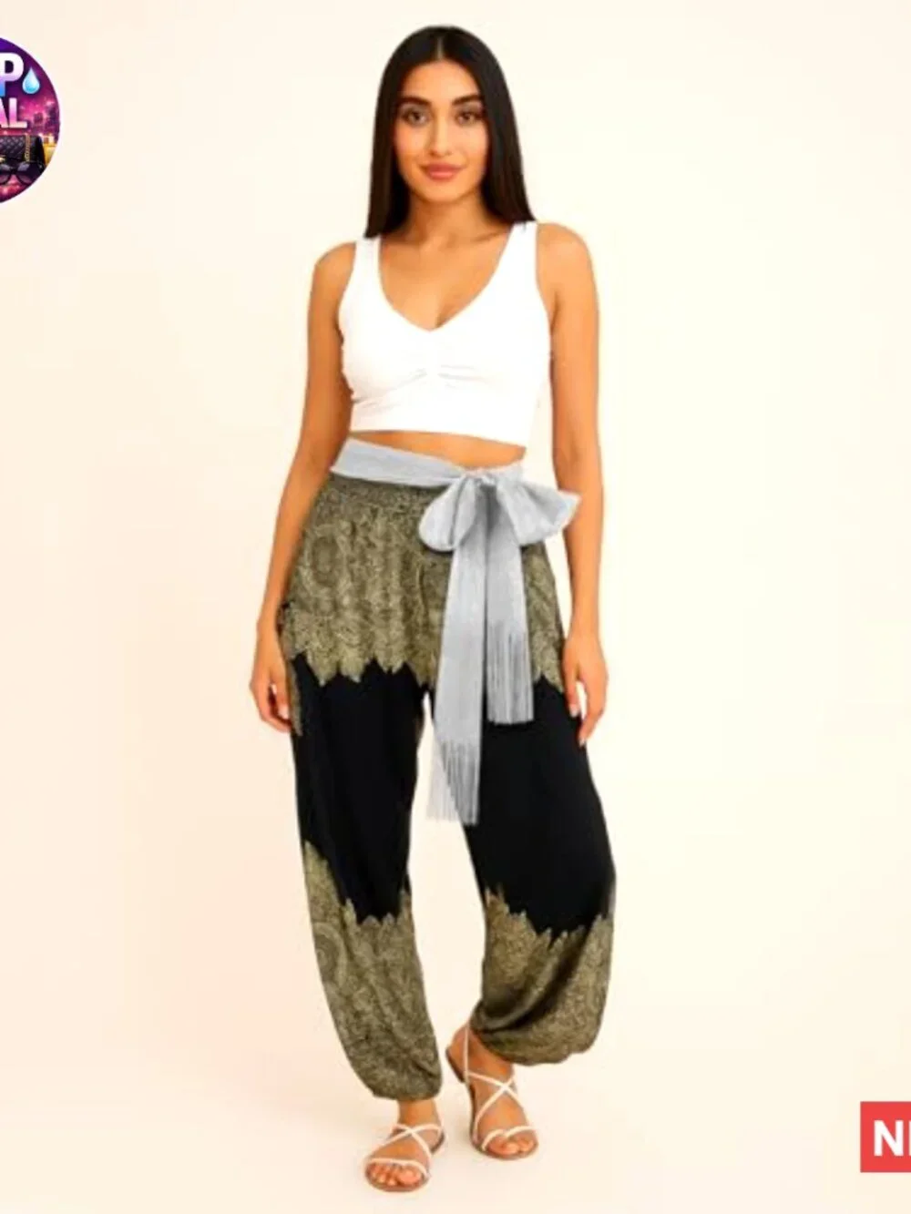 Polyester Blend Sequined Skinny Scarf Lightweight Rave Festival Accessory